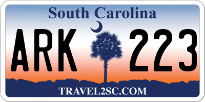 SC license plate ARK223