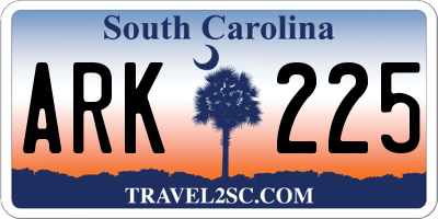 SC license plate ARK225