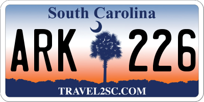 SC license plate ARK226