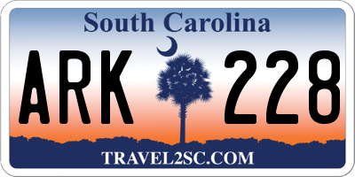SC license plate ARK228