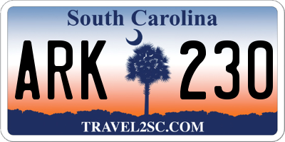 SC license plate ARK230