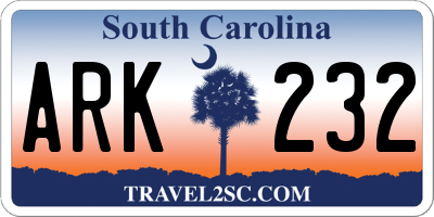 SC license plate ARK232