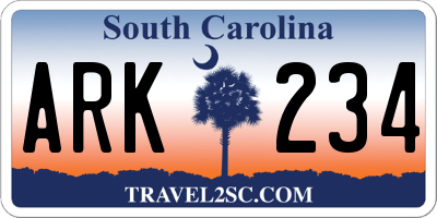 SC license plate ARK234