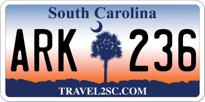 SC license plate ARK236