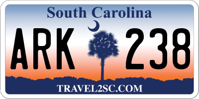 SC license plate ARK238
