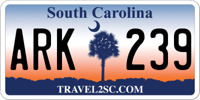 SC license plate ARK239