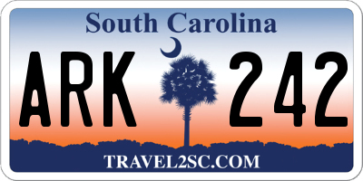SC license plate ARK242