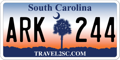 SC license plate ARK244