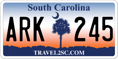 SC license plate ARK245