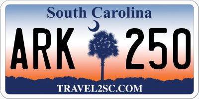 SC license plate ARK250