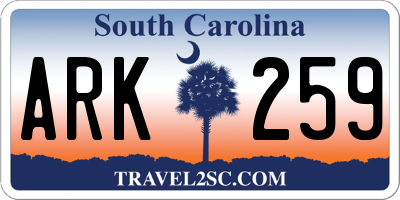 SC license plate ARK259