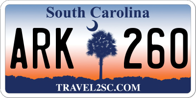 SC license plate ARK260