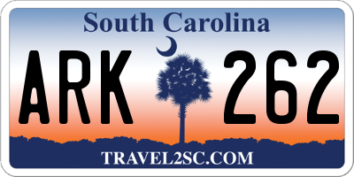 SC license plate ARK262