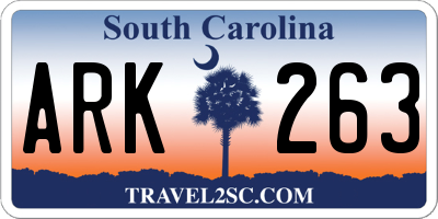 SC license plate ARK263
