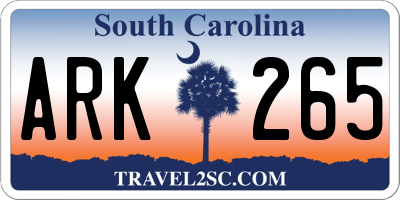SC license plate ARK265