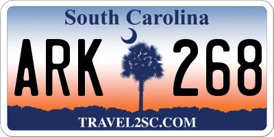 SC license plate ARK268