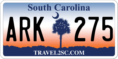 SC license plate ARK275