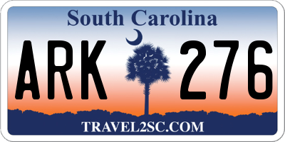 SC license plate ARK276