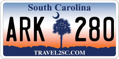 SC license plate ARK280