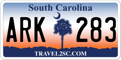 SC license plate ARK283