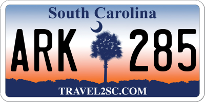 SC license plate ARK285