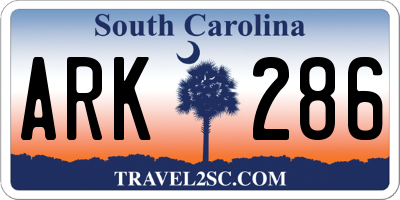 SC license plate ARK286