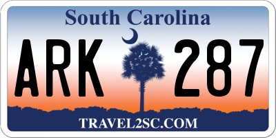 SC license plate ARK287
