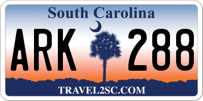 SC license plate ARK288