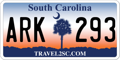 SC license plate ARK293