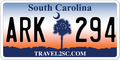 SC license plate ARK294
