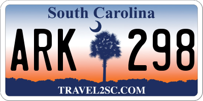 SC license plate ARK298