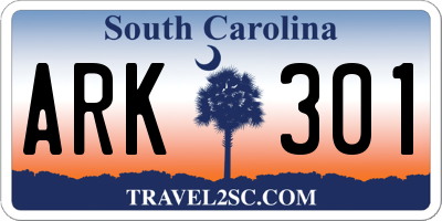 SC license plate ARK301