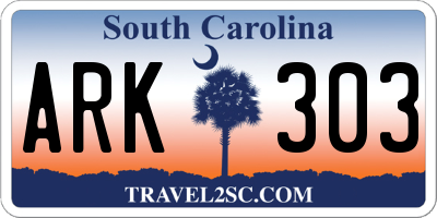 SC license plate ARK303