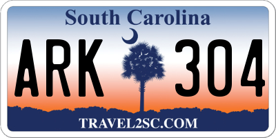 SC license plate ARK304