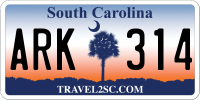 SC license plate ARK314