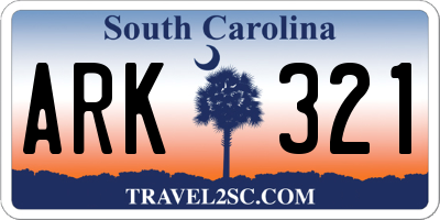 SC license plate ARK321