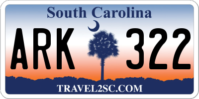 SC license plate ARK322