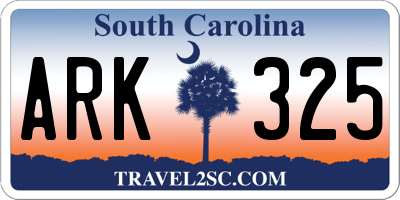 SC license plate ARK325