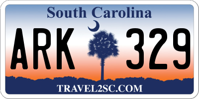 SC license plate ARK329