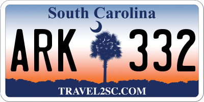SC license plate ARK332
