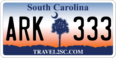SC license plate ARK333