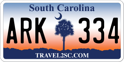 SC license plate ARK334
