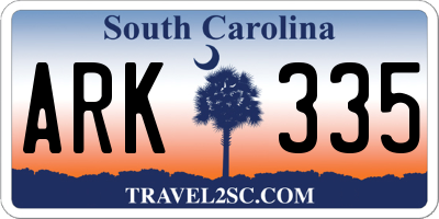 SC license plate ARK335