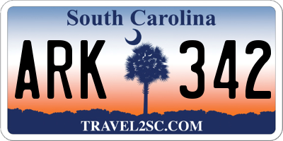 SC license plate ARK342