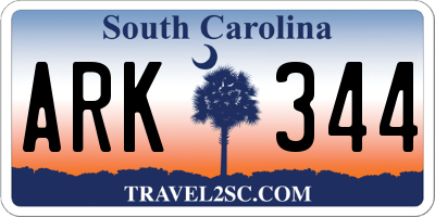 SC license plate ARK344