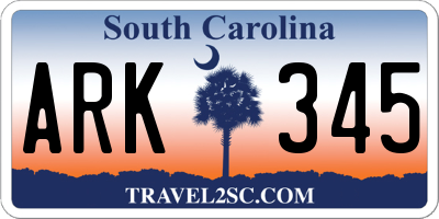SC license plate ARK345