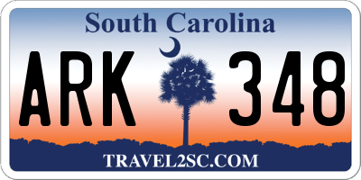 SC license plate ARK348