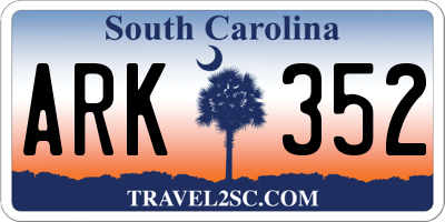 SC license plate ARK352