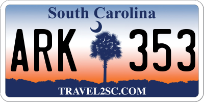 SC license plate ARK353