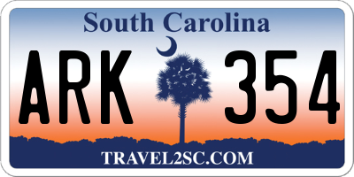 SC license plate ARK354